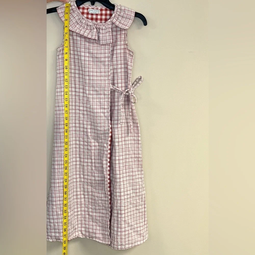 The Sunday Collective Girls Wrap Gingham Cotton Dress